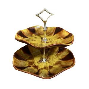 Blue Mountain Pottery Two-Tiered Ceramic Serving Tray